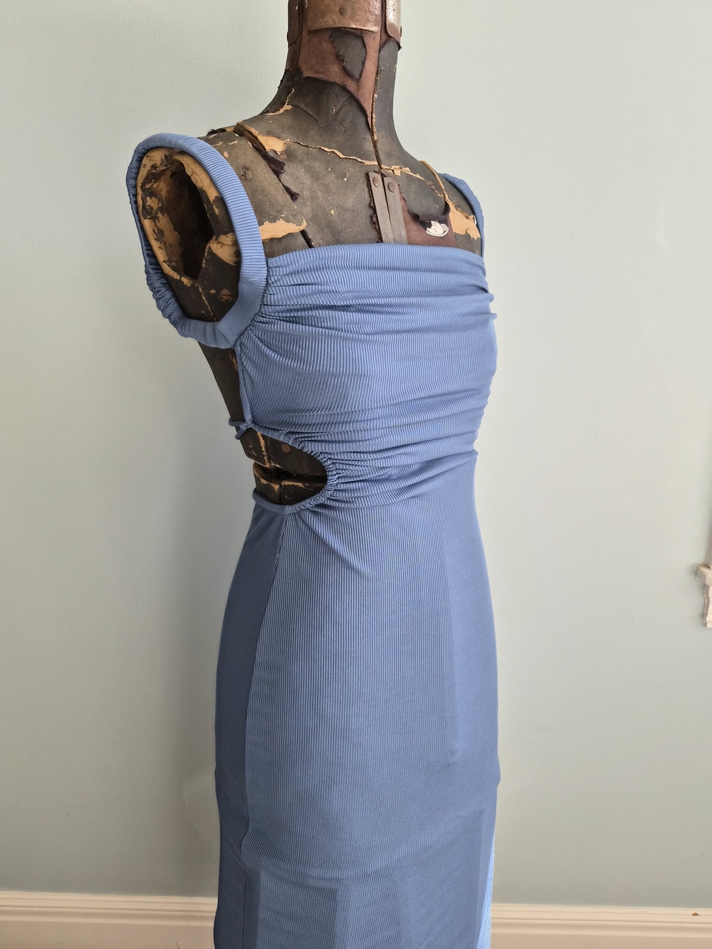 Hello Molly Sky Blue One-Shoulder Cutout Dress